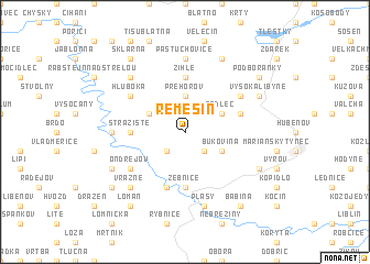 map of Řemešín