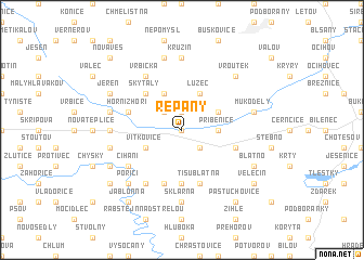 map of Řepany