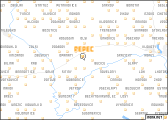 map of Řepeč