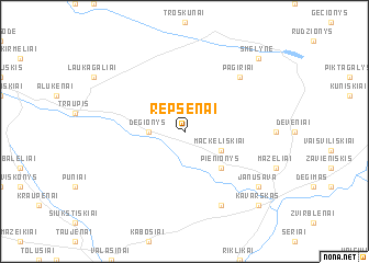 map of Repšėnai