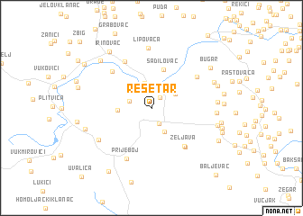 map of Rešetar