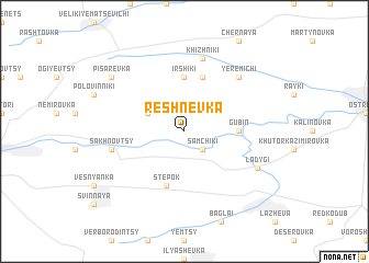 map of Reshnëvka