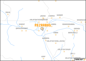 map of Rezāābād