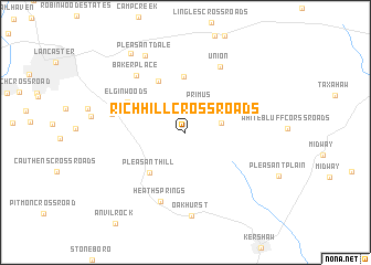 map of Rich Hill Crossroads