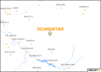 map of Rich Mountain