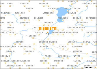 map of Riešketai