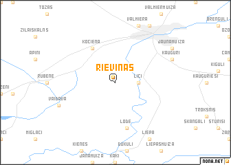 map of Rieviņas