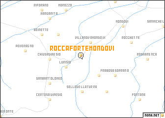 map of Roccaforte Mondovì