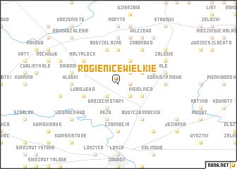 map of Rogienice Wielkie