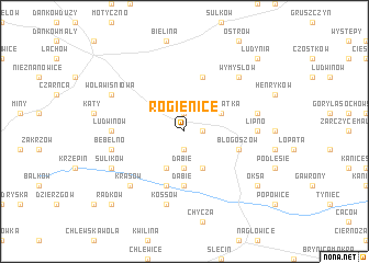 map of Rogienice