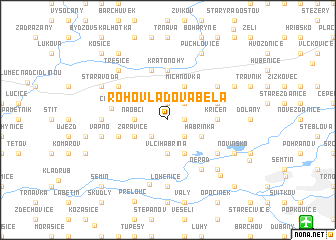 map of Rohovládova Bělá