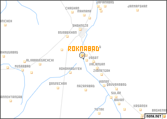 map of Roknābād