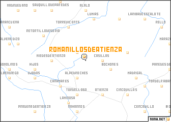 map of Romanillos de Atienza