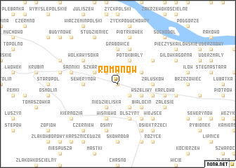 map of Romanów