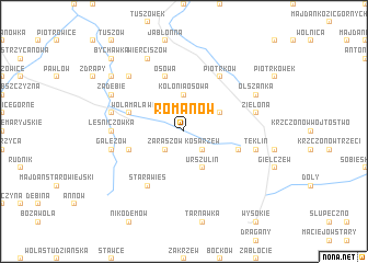 map of Romanów