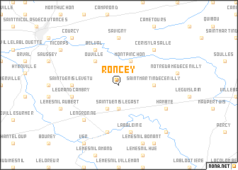 map of Roncey