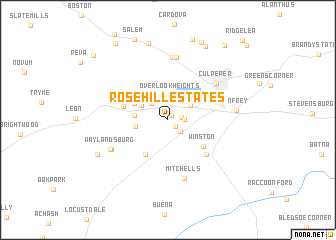 map of Rose Hill Estates