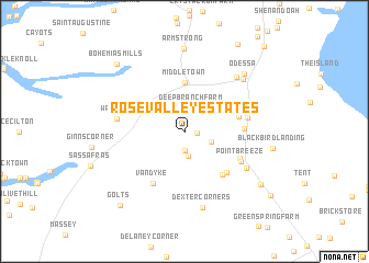 map of Rose Valley Estates