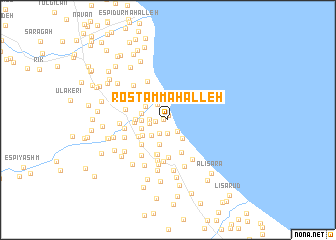 map of Rostam Maḩalleh