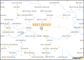 map of Rostrenen
