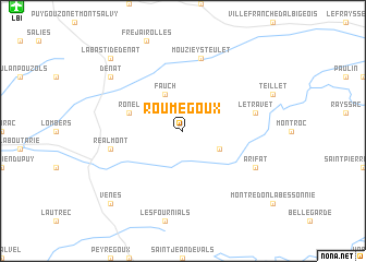 map of Roumégoux