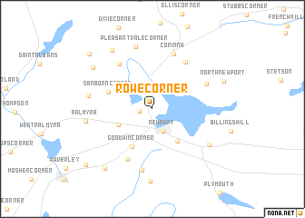 map of Rowe Corner