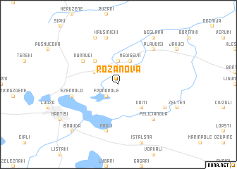 map of Rožanova