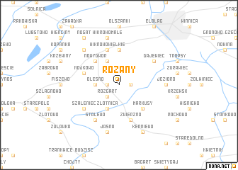 map of Różany