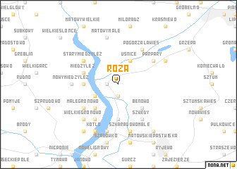 map of Róża