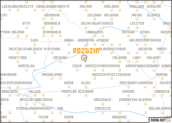 map of Roździn