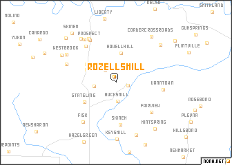 map of Rozells Mill