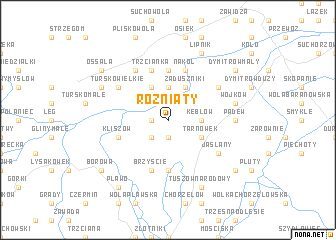 map of Rożniaty
