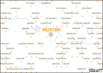 map of Rozstání