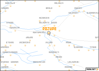 map of Rožupe