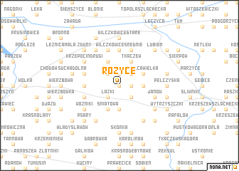 map of Różyce