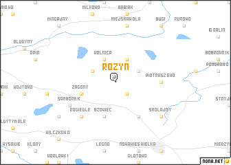 map of Różyn