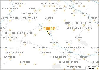 map of Rúbaň