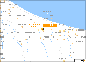 map of Rūdgar Maḩalleh