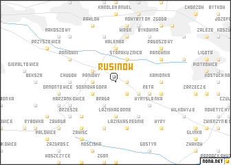 map of Rusinów