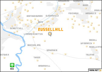 map of Russell Hill