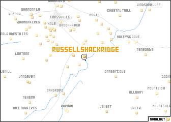 map of Russell Shack Ridge