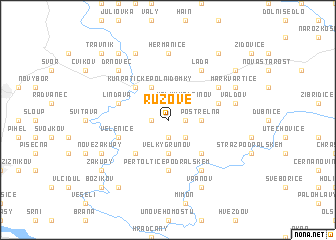 map of Rŭžové