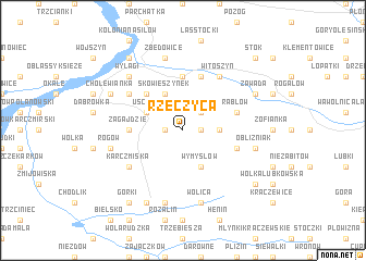 map of Rzeczyca