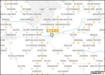 map of Rzgón