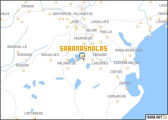 map of Sabanas Malas