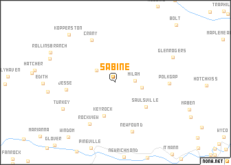 map of Sabine