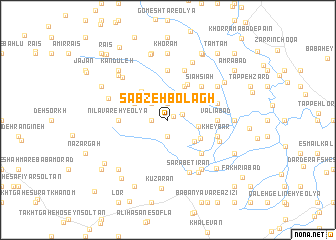 map of Sabzeh Bolāgh