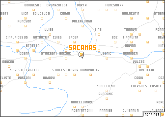 map of Săcămaş