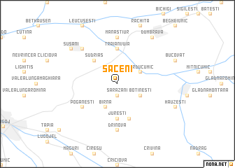 map of Săceni