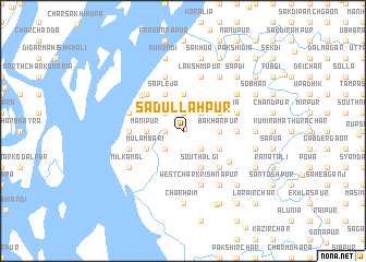 map of Sādullāhpur